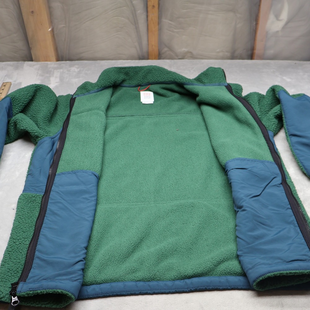 Topo Designs Jacket Men XL Green Subalpine Sherpa Fleece Full Zip Hike Outdoor - Picture 6 of 16